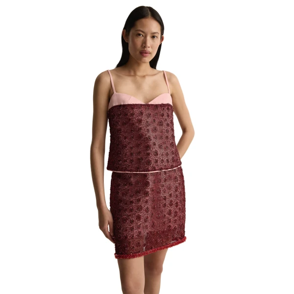 Posse Sofia Cami in Wine, Tops in Red, view 2