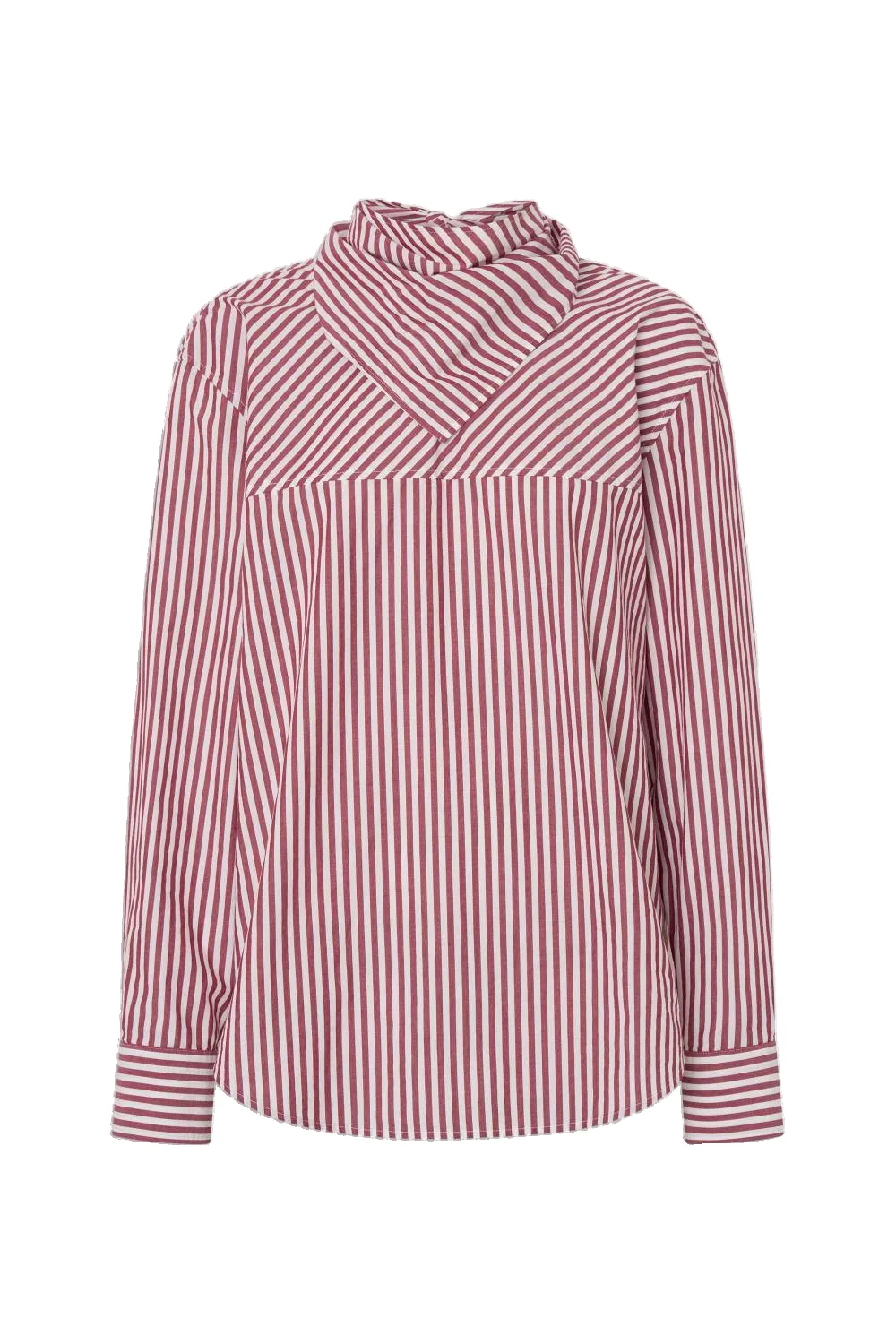 Scarf Tie Stripe Shirt Bordeaux