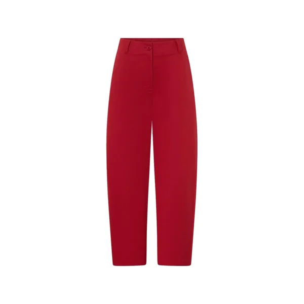 Flat Front Curved Pant Cerise