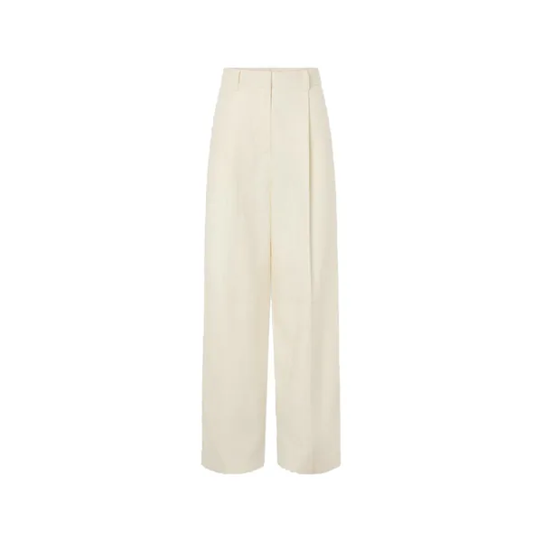 Barrel Leg Tuxedo Pant Soft Cream