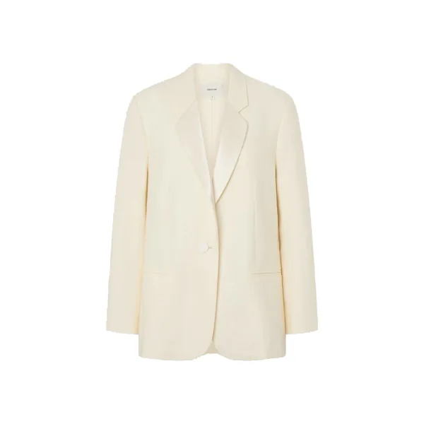 Oversized Tuxedo Jacket Soft Cream