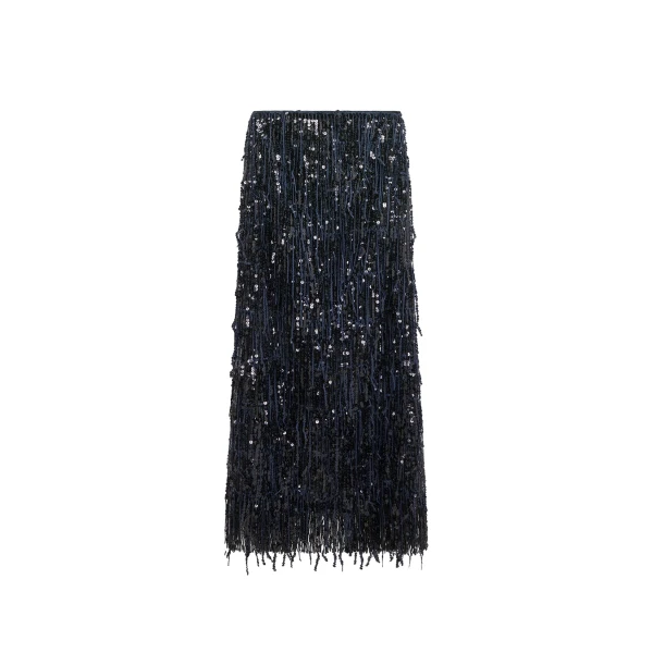 Dia Midi Skirt in Black and Navy
