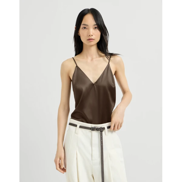 Stretch silk satin camisole