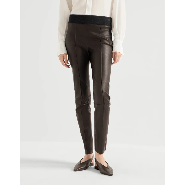 Stretch nappa leggings