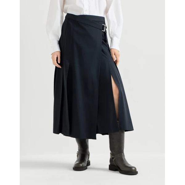 Tropical luxury wool kilt skirt