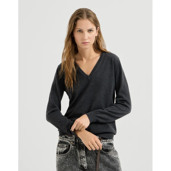 Cashmere sweater with monili