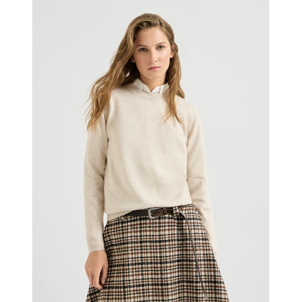 Cashmere sweater with monili