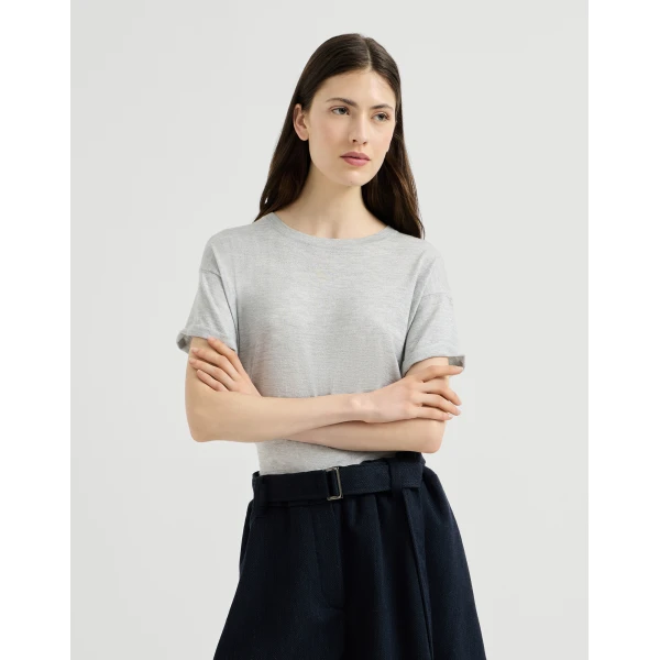 Cashmere and silk knit T-shirt