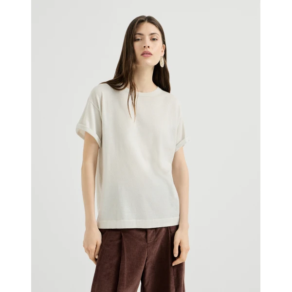 Cashmere and silk knit T-shirt