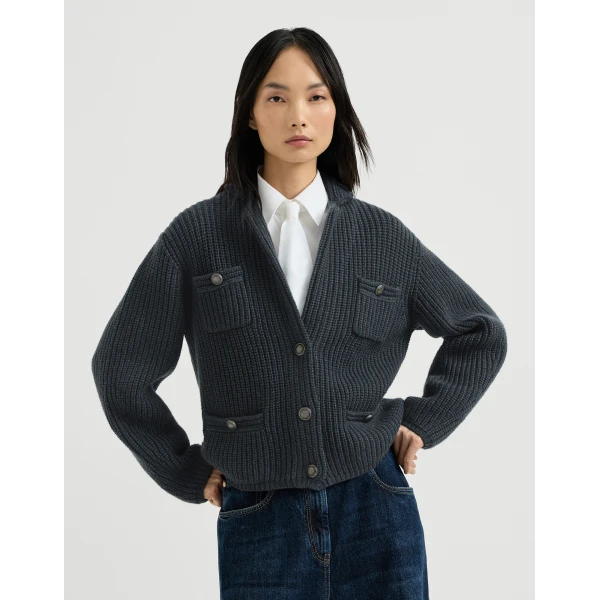 Cashmere Feather yarn cardigan