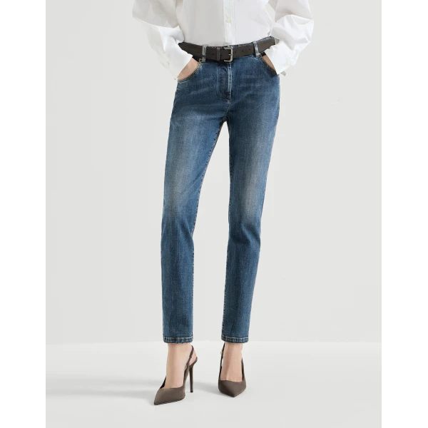 Slim fit five-pocket trousers