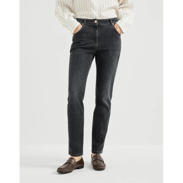 Slim fit five-pocket trousers