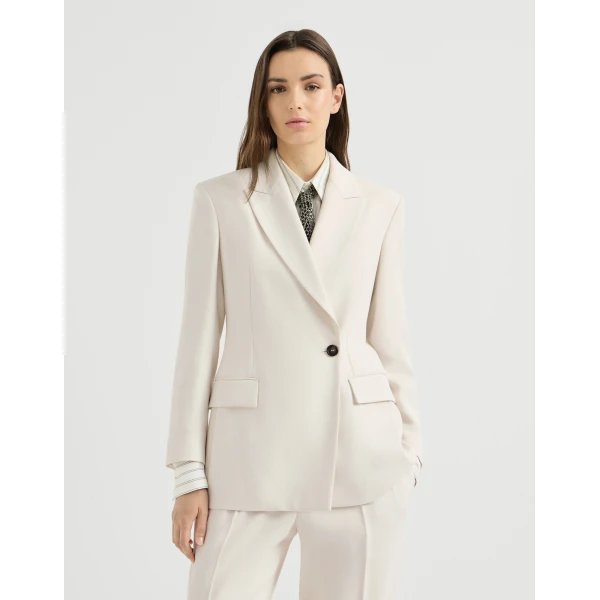 Couture twill jacket with monili