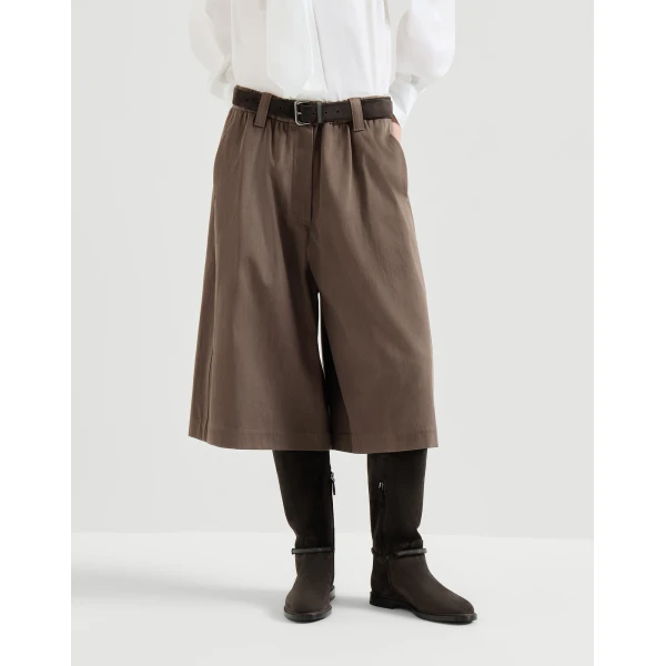 Gabardine long Bermuda shorts