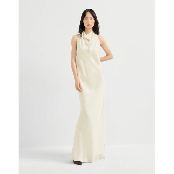 Silk satin halterneck dress