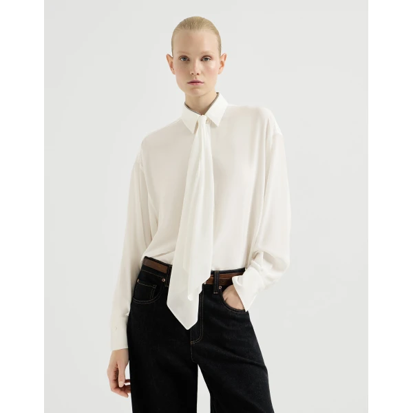 Silk shirt with tie