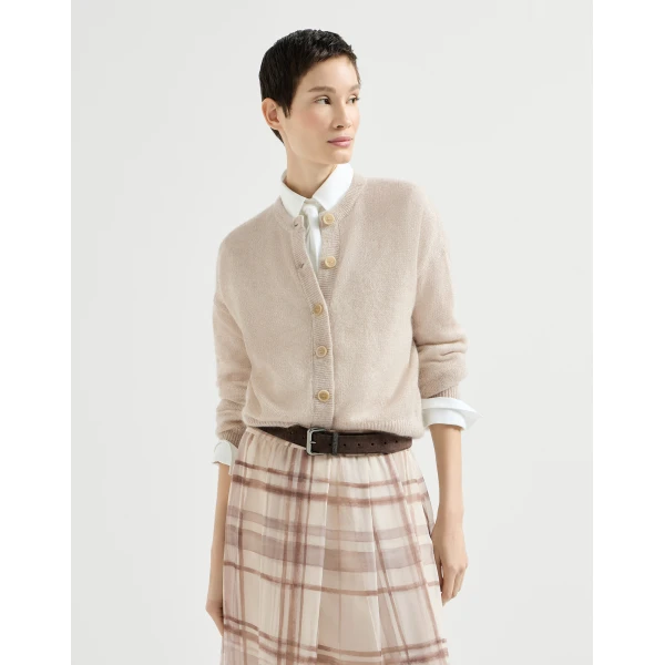 Sparkling mohair and wool cardigan