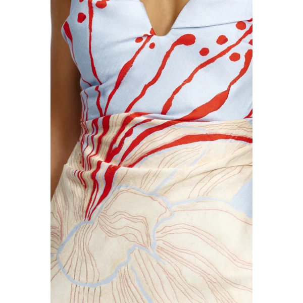 Acler Dunonie Mini Dress in Sky Bloom, view 4
