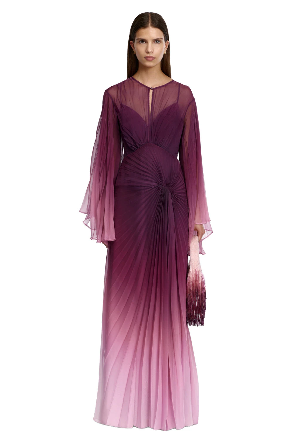 Acler Primula Maxi Dress in Bordeaux Haze, Multicolour Dresses