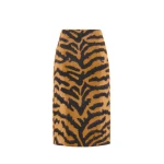 Adam Lippes Amari Skirt in Brushed Cashmere, Tiger | Midi Skirts | Luxury Shoes 