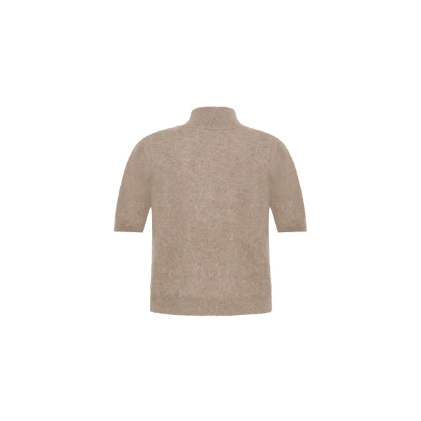 Adam Lippes Ari Top in Brushed Cashmere, Barley