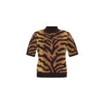 Adam Lippes Ari Top in Brushed Cashmere, Tiger | Sweaters | Luxury Shoes 
