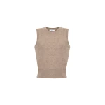 Adam Lippes Ava Shell in Brushed Cashmere, Barley | Sweaters | Luxury Shoes 