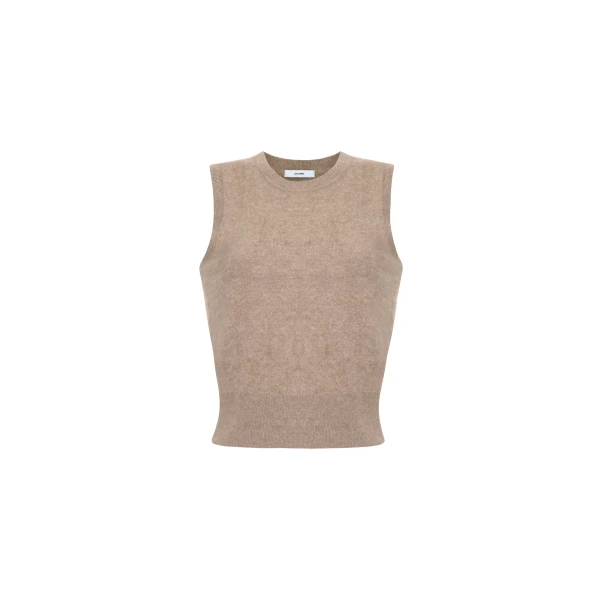Adam Lippes Ava Shell in Brushed Cashmere, Barley | Sweaters | Luxury Shoes 