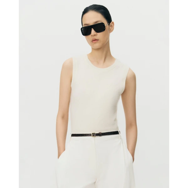 Adam Lippes Ava Shell in Brushed Cashmere, Ivory