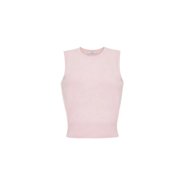 Adam Lippes Ava Shell in Brushed Cashmere, Pink | Sweaters | Luxury Shoes 