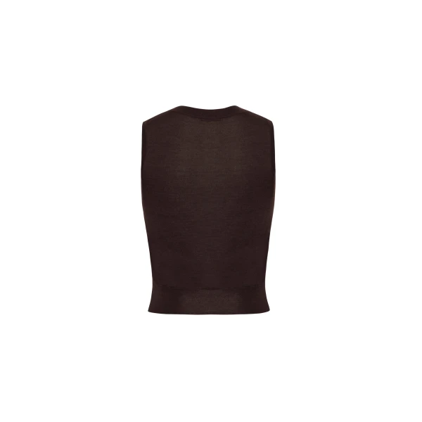 Adam Lippes Ava Shell in Fine Cashmere, Espresso