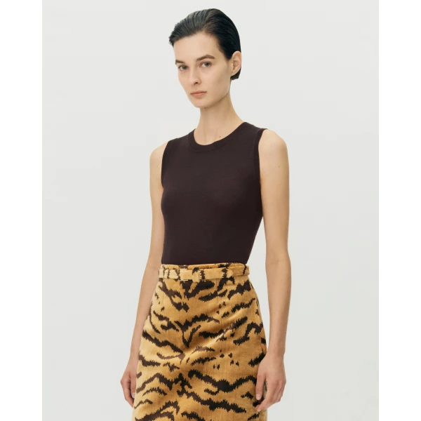 Adam Lippes Ava Shell in Fine Cashmere, Espresso