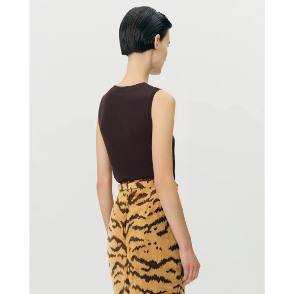 Adam Lippes Ava Shell in Fine Cashmere, Espresso