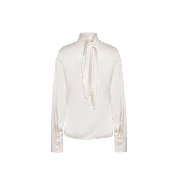 Adam Lippes Blaine Top in Silk Charmeuse, Ivory