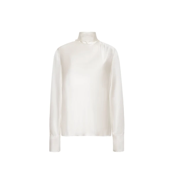 Blaine Top in Silk Charmeuse, Ivory