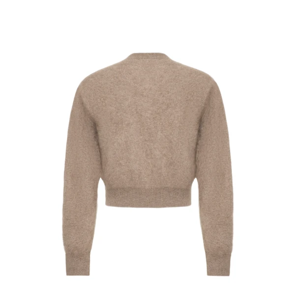 Adam Lippes Cruz Cardigan Knit in Brushed Cashmere, Barley