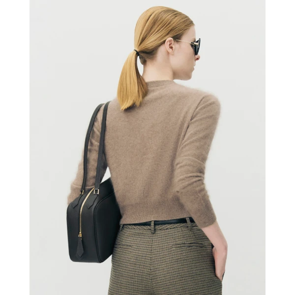 Adam Lippes Cruz Cardigan Knit in Brushed Cashmere, Barley