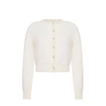 Adam Lippes Cruz Cardigan Knit in Brushed Cashmere, Ivory | Cardigan | Luxury Shoes 