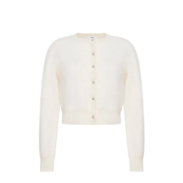 Cruz Cardigan Knit in Brushed Cashmere, Ivory