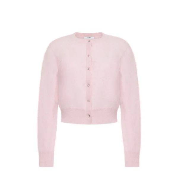 Cruz Cardigan Knit in Brushed Cashmere, Pink