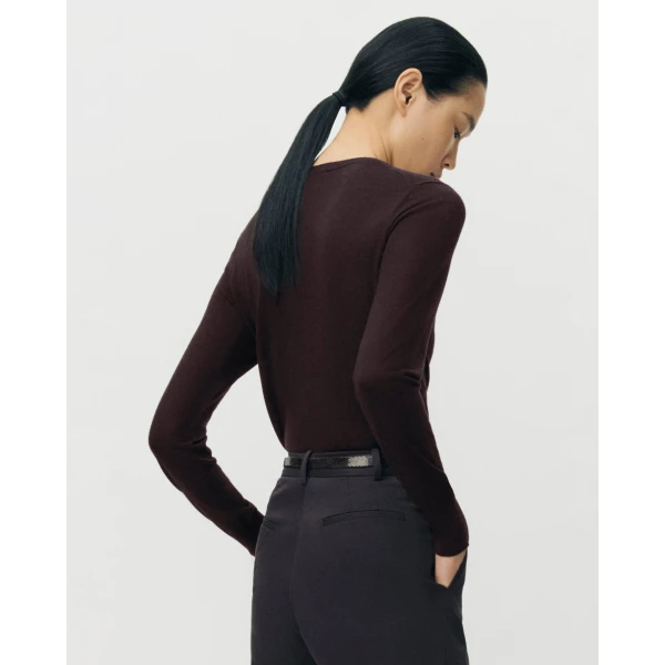 Adam Lippes Didion Knit in Fine Cashmere, Espresso