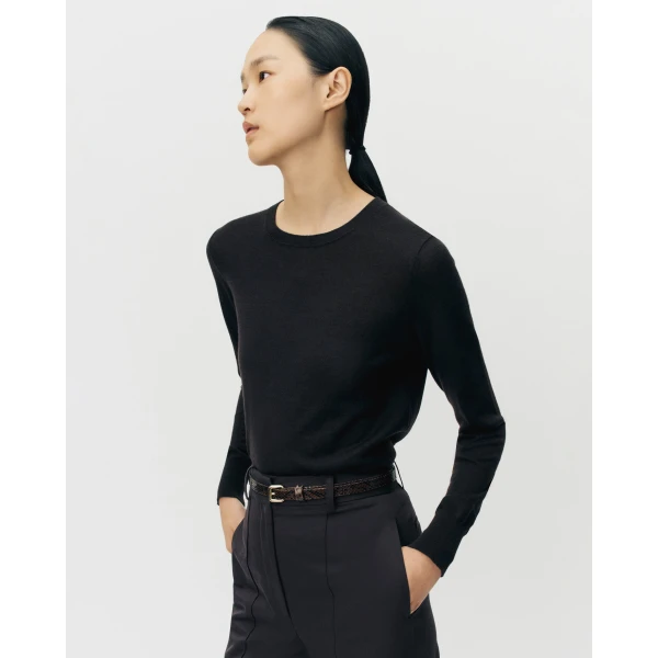 Adam Lippes Didion Knit in Fine Cashmere, Espresso