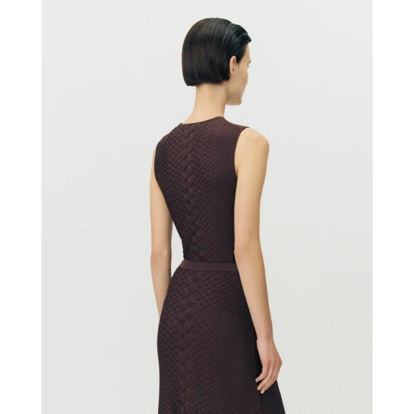 Adam Lippes Divya Shell in Viscose Python, Espresso