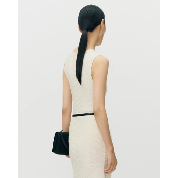 Adam Lippes Divya Shell in Viscose Python, Ivory