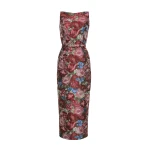 Adam Lippes Dominique Dress in Floral Jacquard, Ruby Floral | Maxi Dresses | Luxury Shoes 