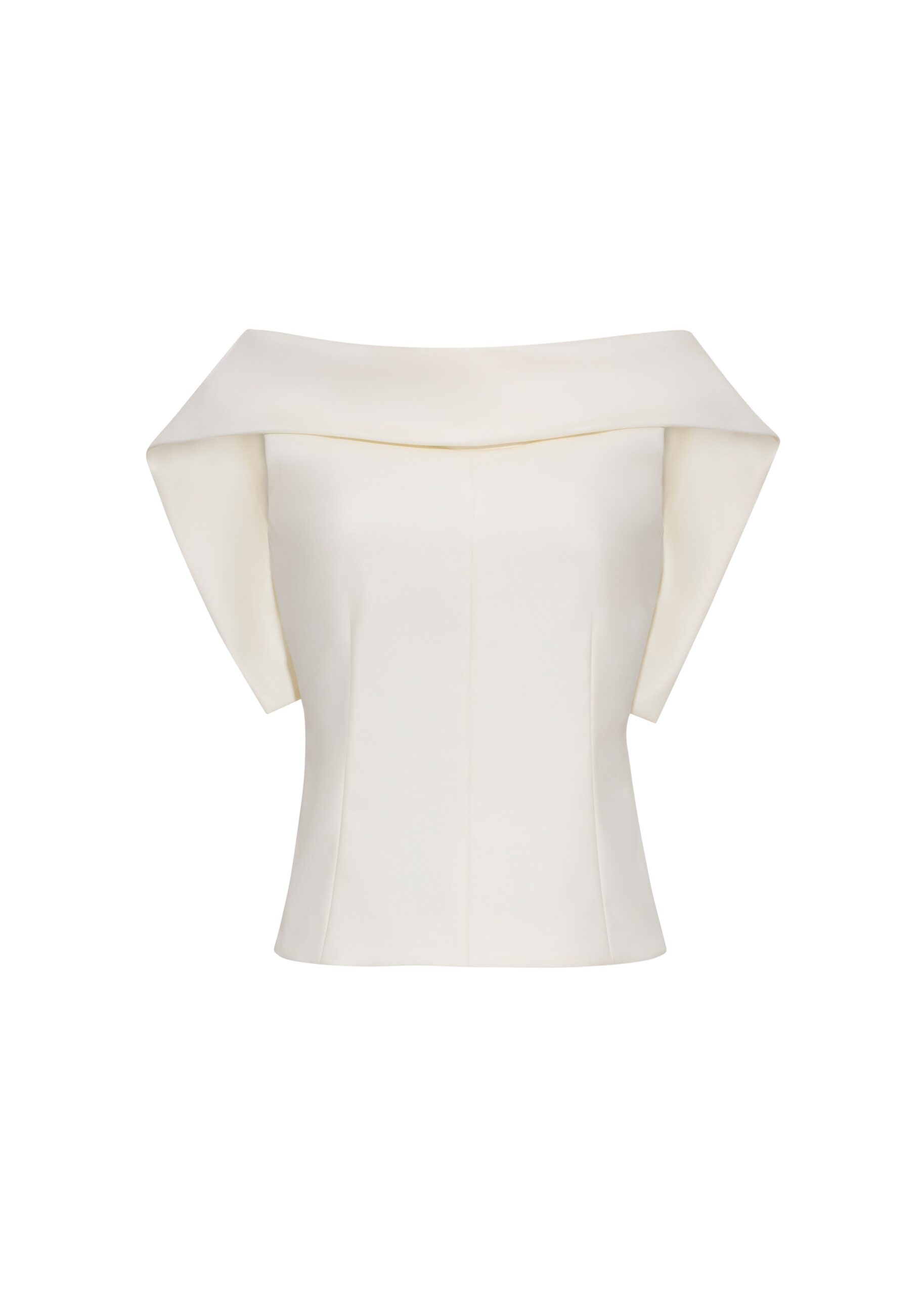 Adam Lippes Fio Top in Stretch Silk Wool, Ivory Adam Lippes Fio Top in Stretch Silk Wool, Ivory | Off The Shoulder | Luxury Shoes
