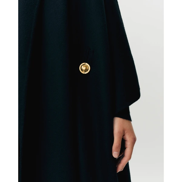 Adam Lippes Hesper Cape in Double-Face Cashmere, Black