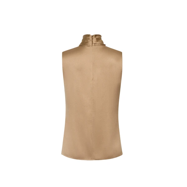 Adam Lippes Kaia Top in Silk Charmeuse, Khaki