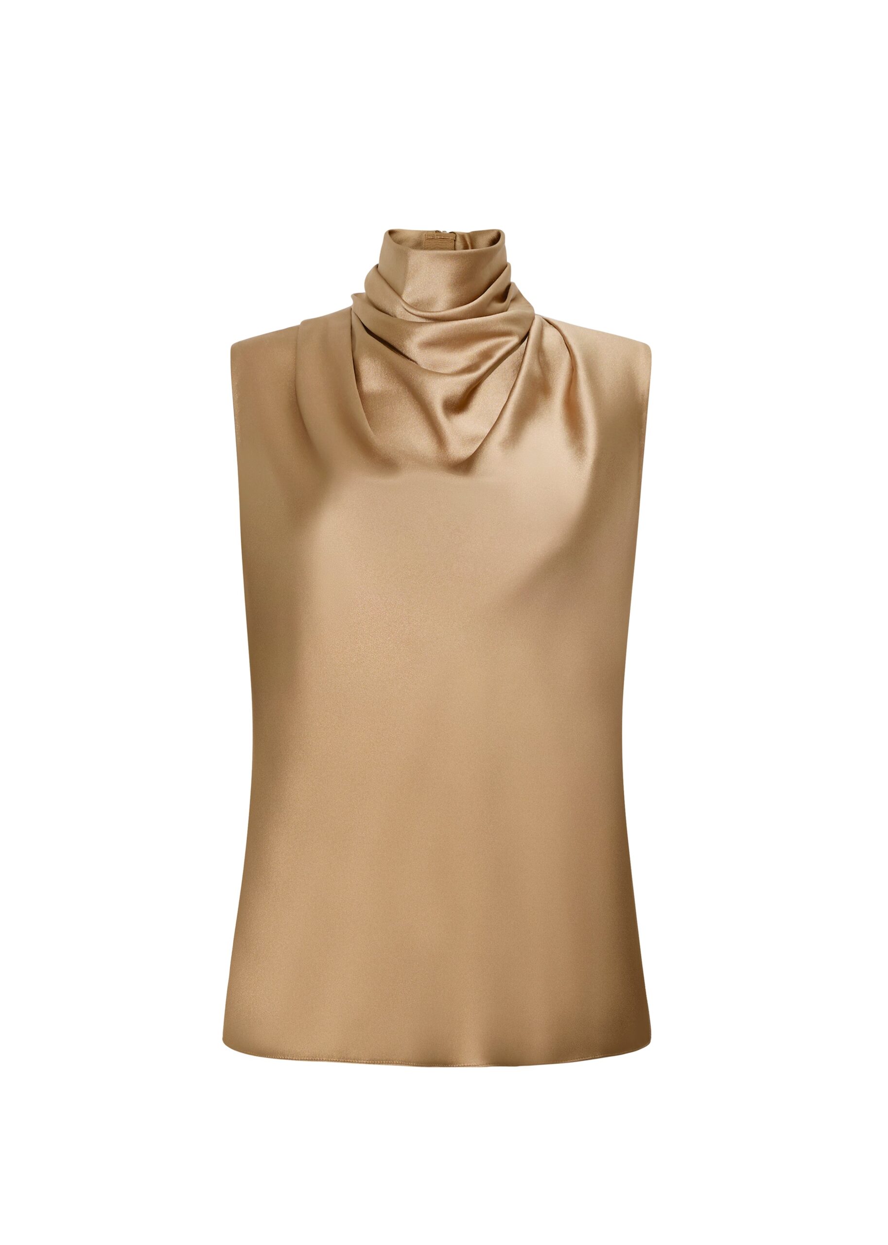 Adam Lippes Kaia Top in Silk Charmeuse, Khaki Adam Lippes Kaia Top in Silk Charmeuse, Khaki | Sleeveless | Luxury Shoes