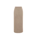 Adam Lippes Levi Skirt in Brushed Cashmere, Barley | Midi Skirts | Luxury Shoes 